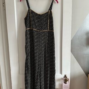 Madewell Black and White/Yellow Floral Jumpsuit